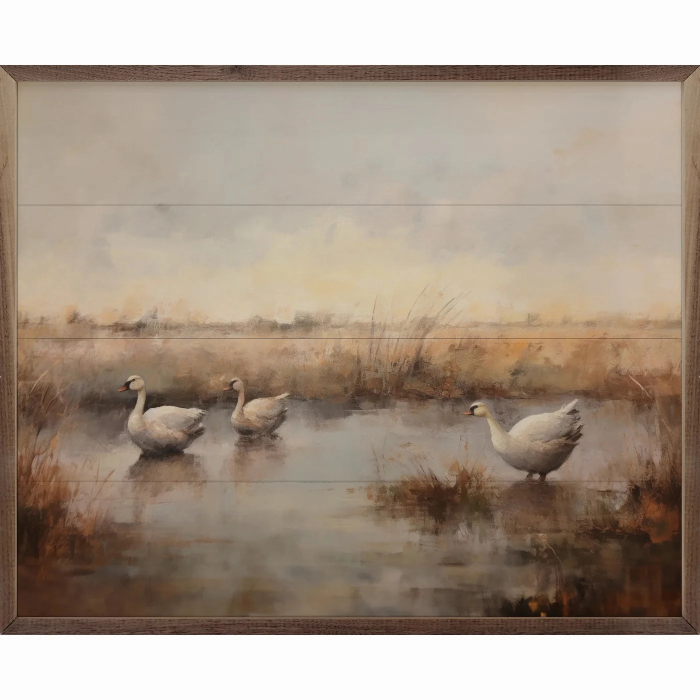 Family Swim By Petals Prints Design Wood Framed Print 