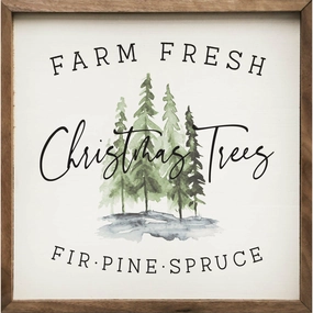 Farm Fresh Christmas Trees Wood Framed Print 