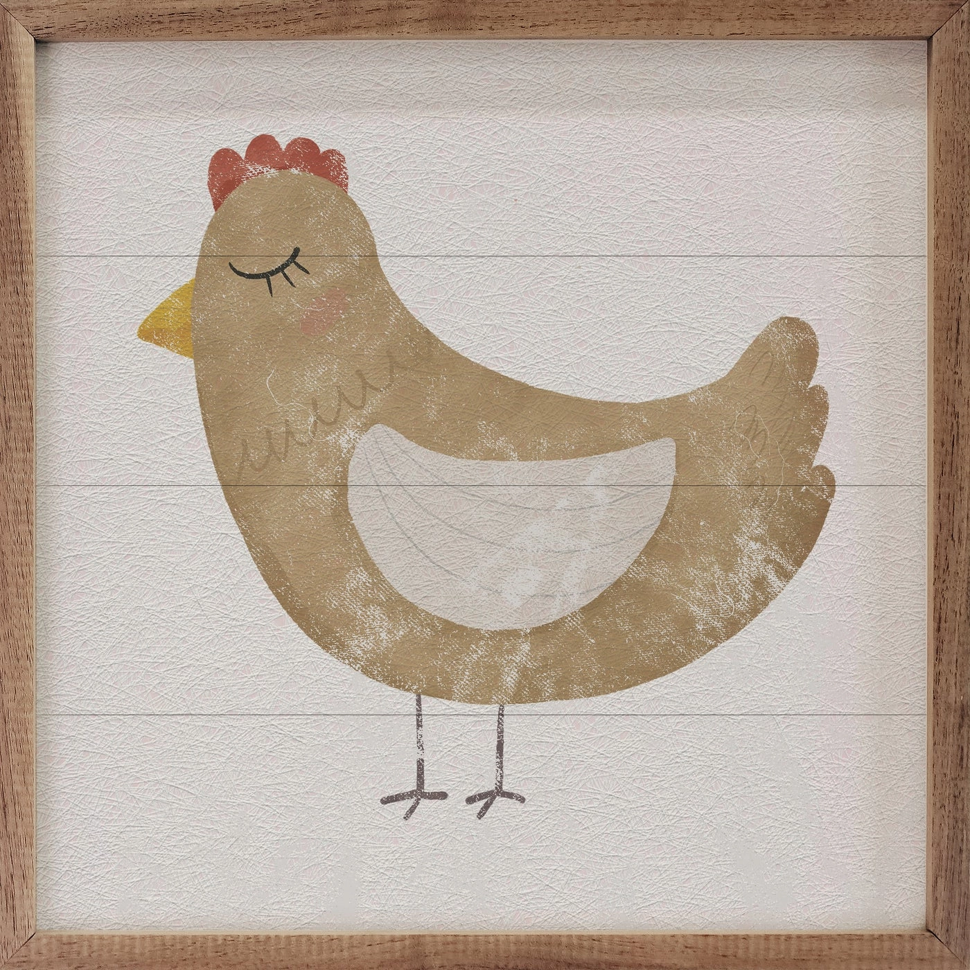 Farmland Chicken White Wood Framed Print 