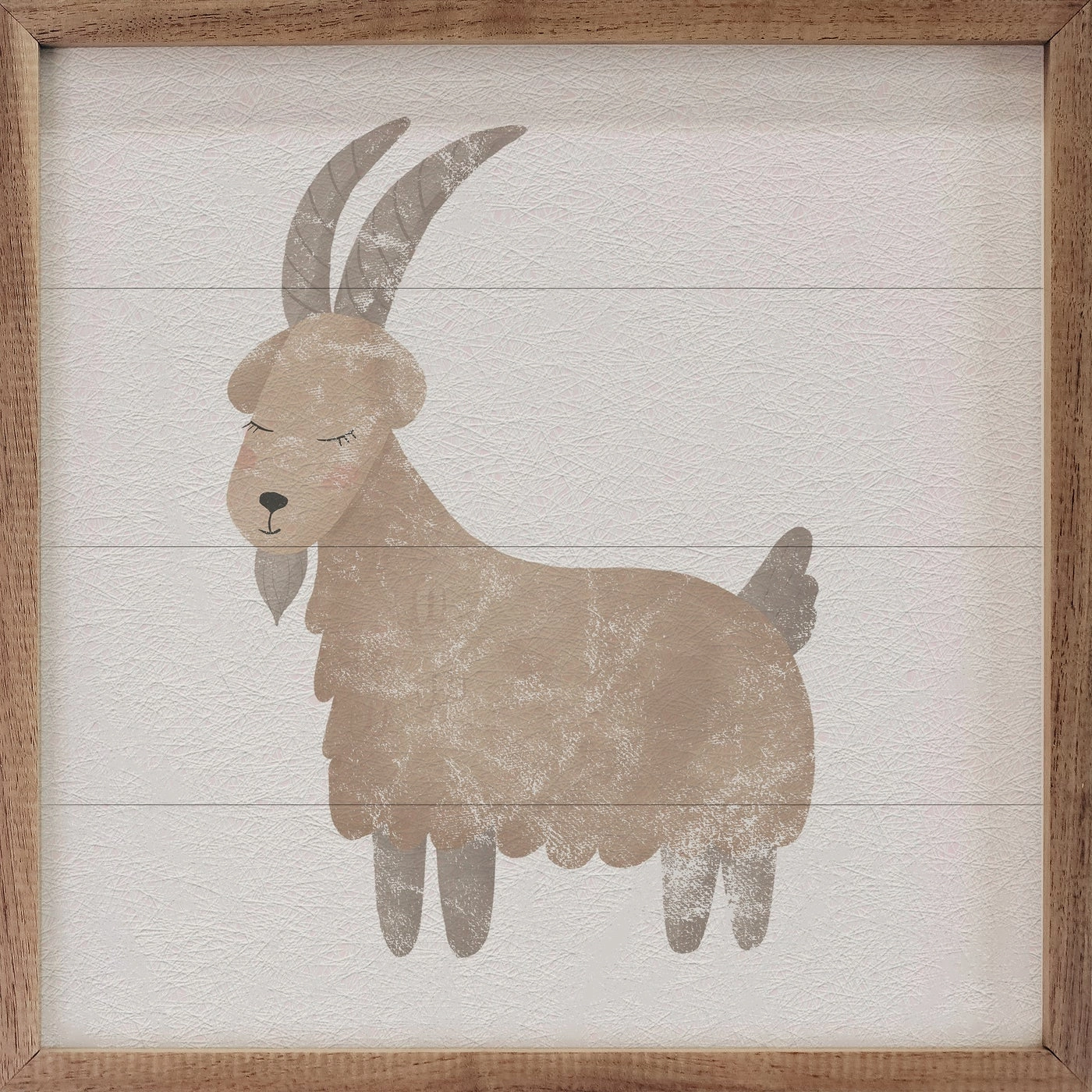 Farmland Goat White Wood Framed Print 