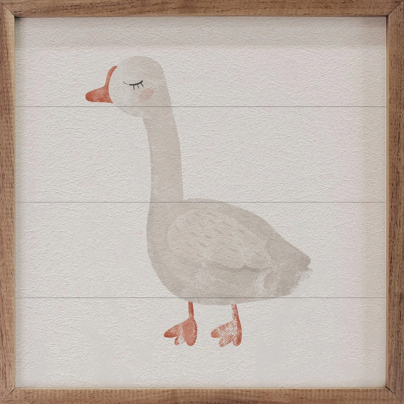 Farmland Goose White Wood Framed Print 