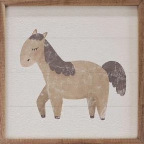 Farmland Horse White Wood Framed Print 