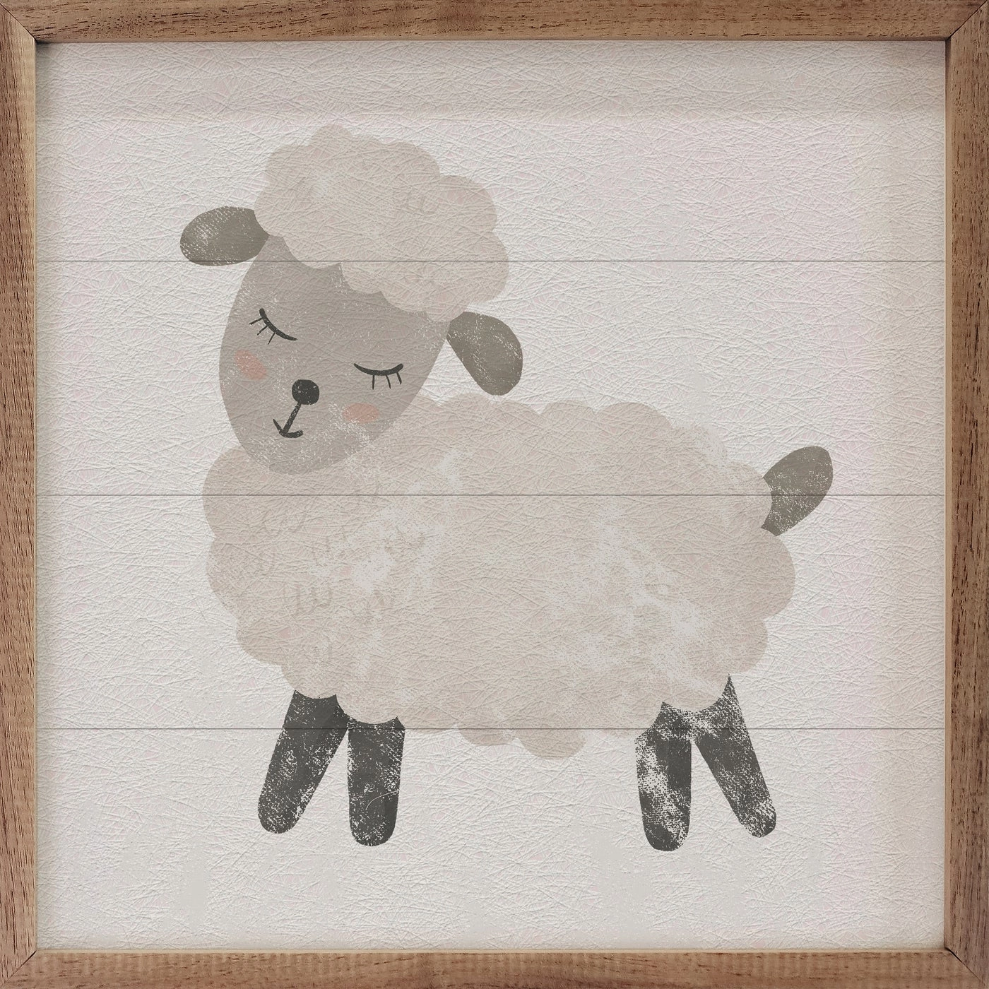 Farmland Sheep White Wood Framed Print 