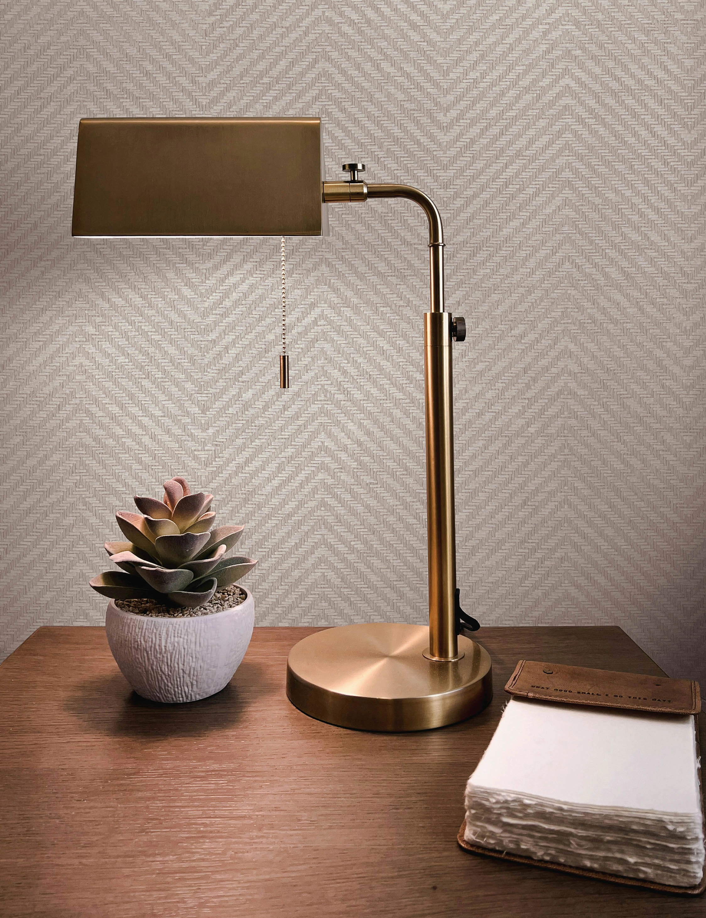 Faux Grasscloth Parquet Textured Peel and Stick Wallpaper by Jeremiah Brent