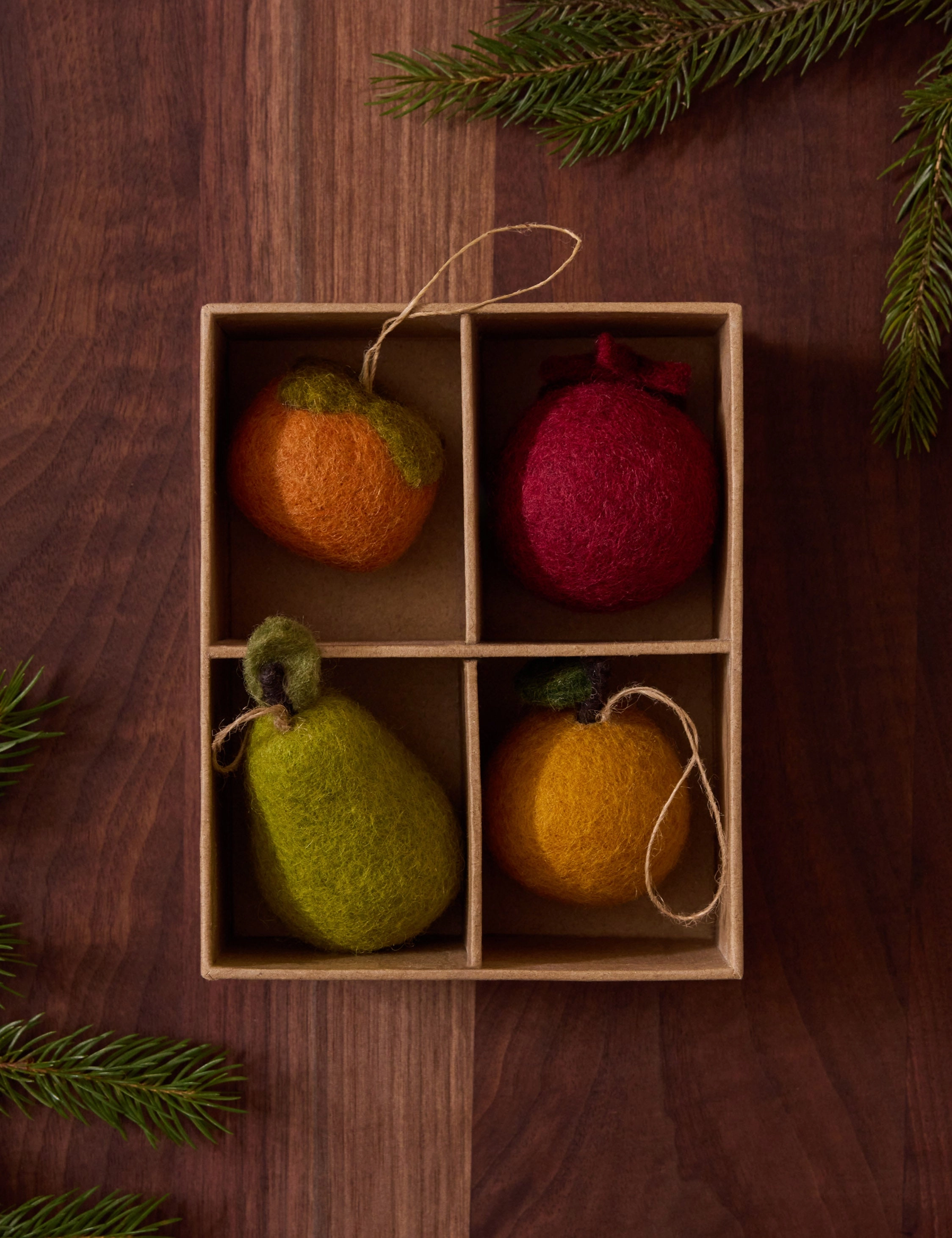 Felt Fruit Ornaments (Set of 4) by Sarah Sherman Samuel