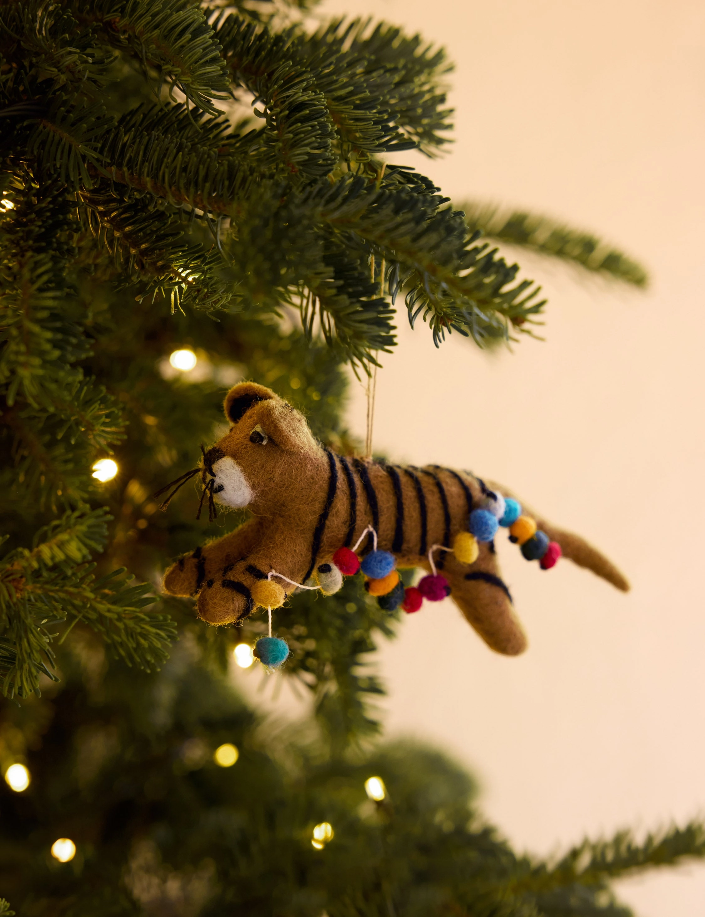 Felt Tiger Trio Ornaments (Set of 3) by Sarah Sherman Samuel