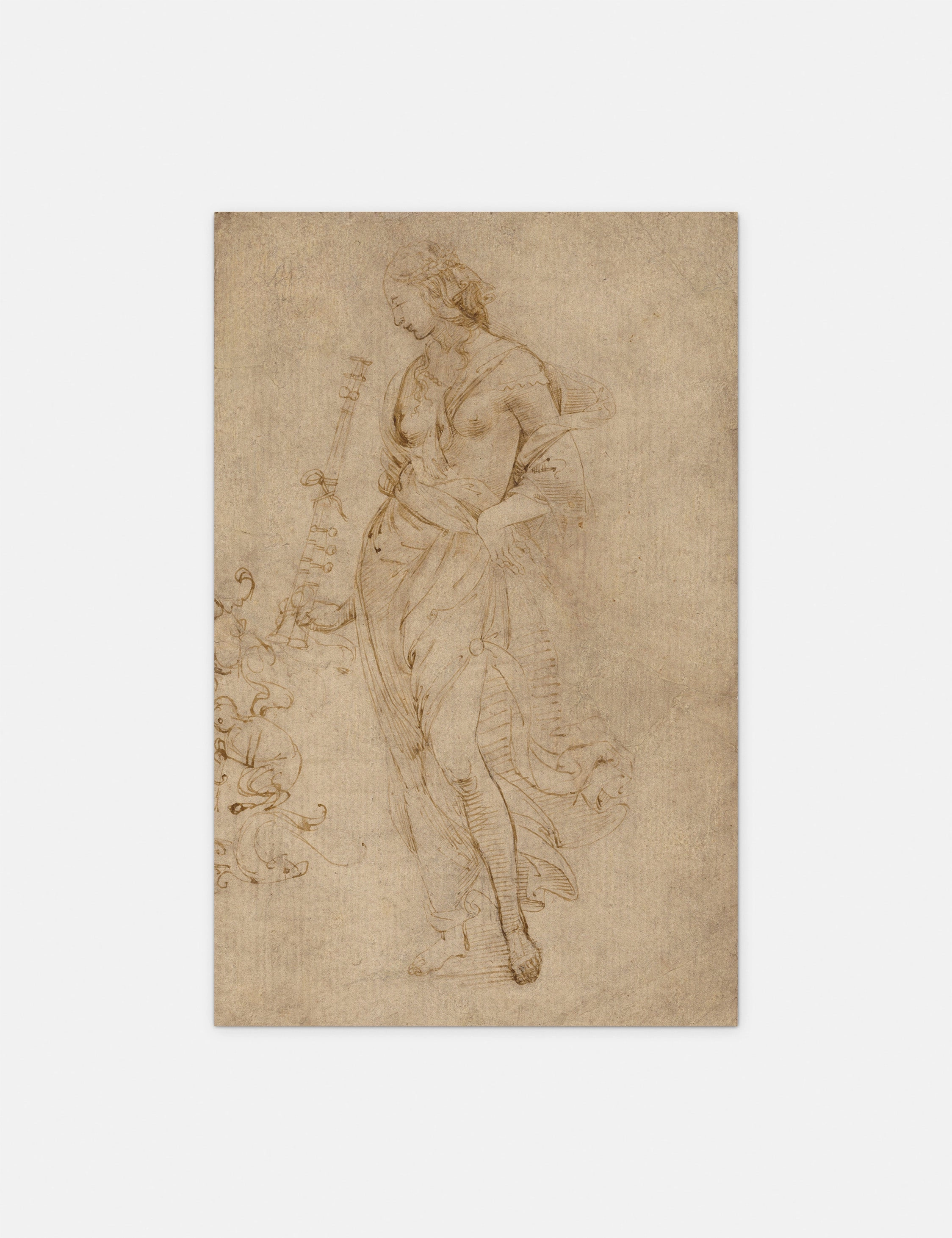 Female Figure with a Tibia Print by Raphael