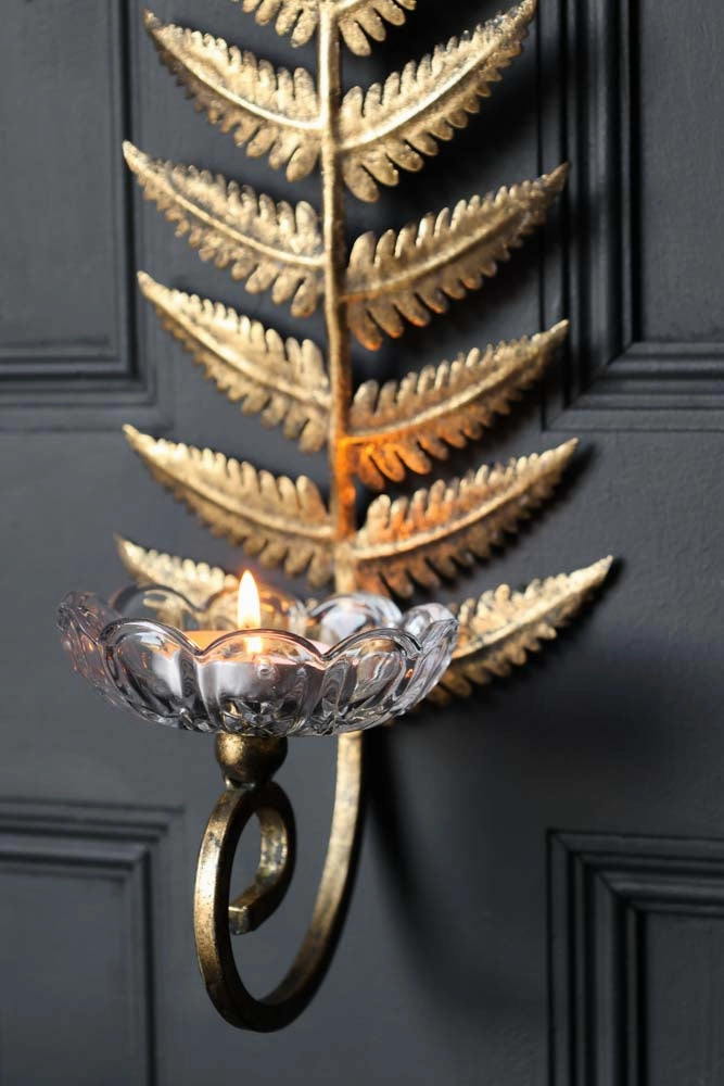 Fern Leaf Wall Sconce With Glass
