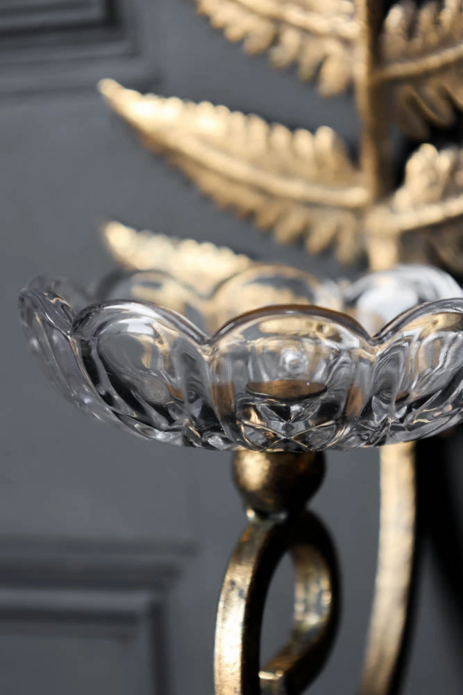 Fern Leaf Wall Sconce With Glass
