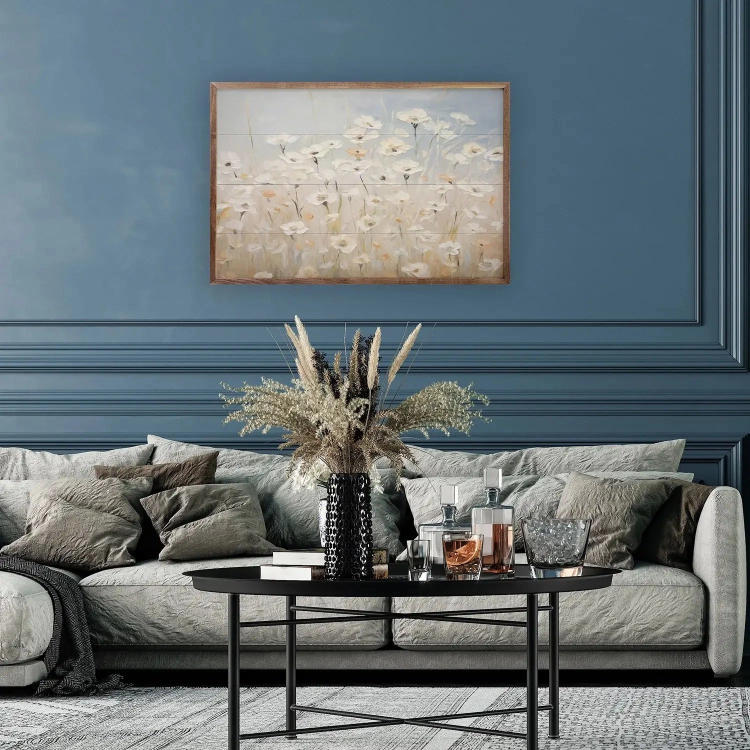 Field Of Poppies Wood Framed Print