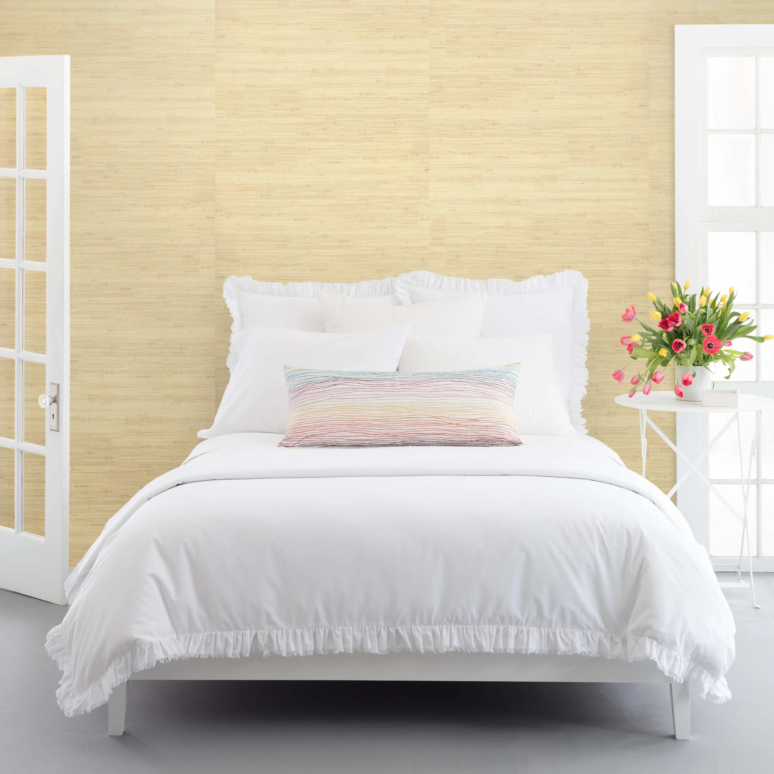 Fiji Cream Grasscloth Wallpaper 