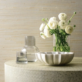 Fiji Silver Grasscloth Wallpaper 