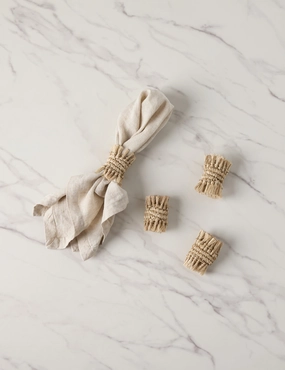 Fique Fringe Napkin Rings (Set of 4) by Tallo de Olivo 