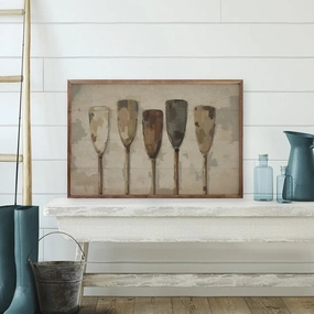 Five Vintage Boat Oars Wood Framed Print 