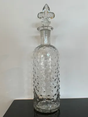 Fleur de Lis Dot Glass Decanter 