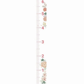 Floral Wood Wall Ruler 