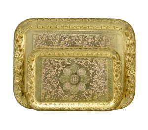 Florentine Wood Rectangle Berry and Botanical Tray 