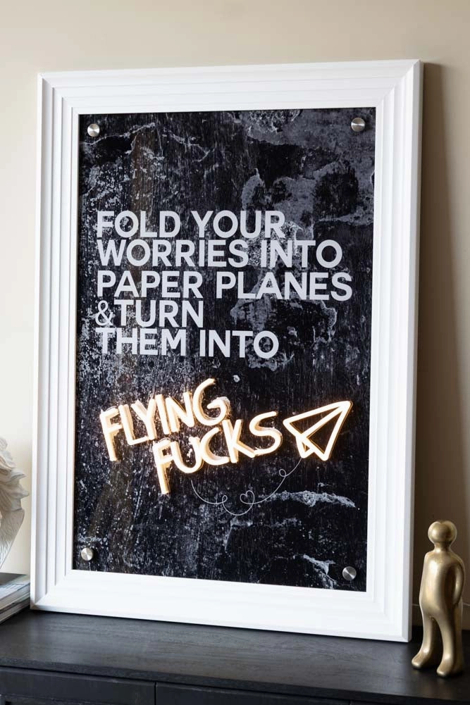 Flying Fuck Framed Neon Wall Light - Available in Two Options 