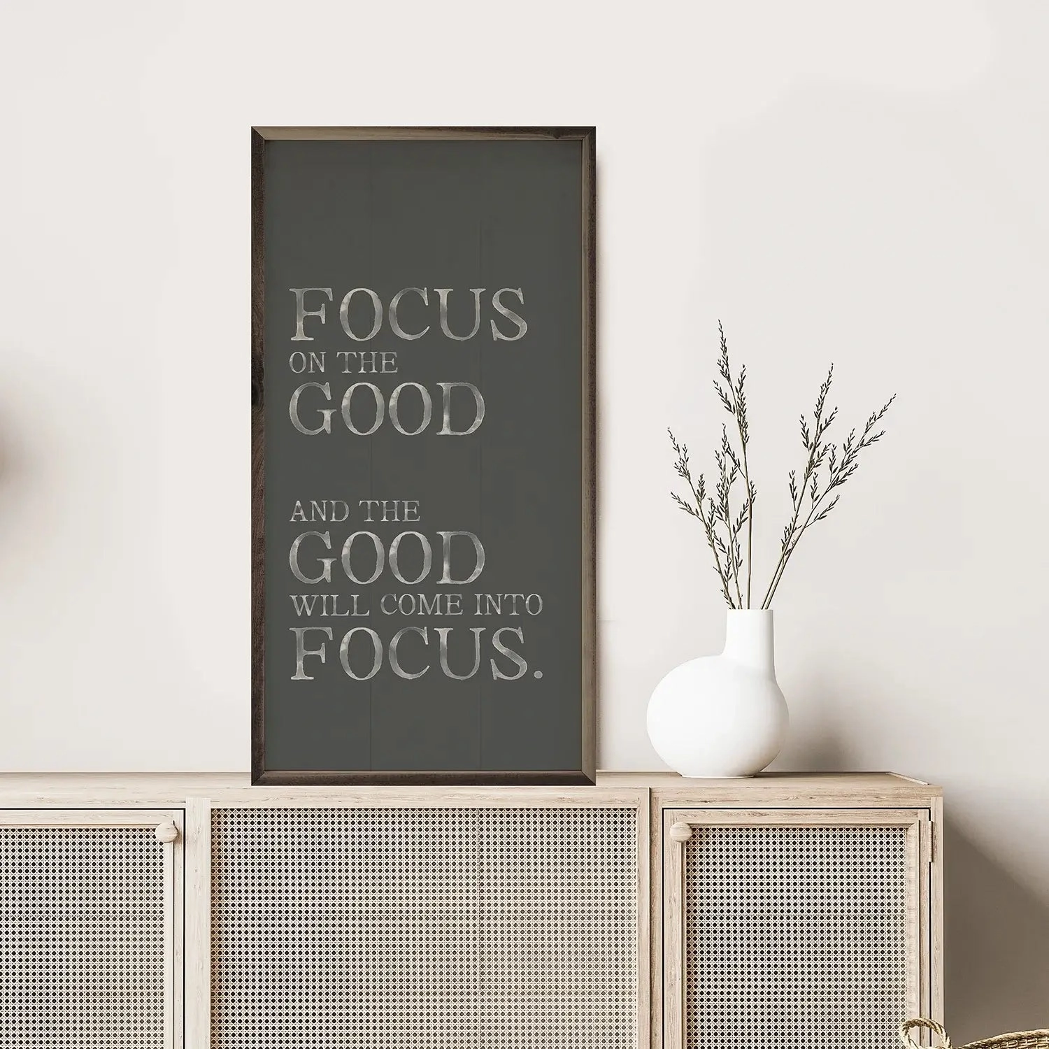 Focus On The Good Wood Framed Print