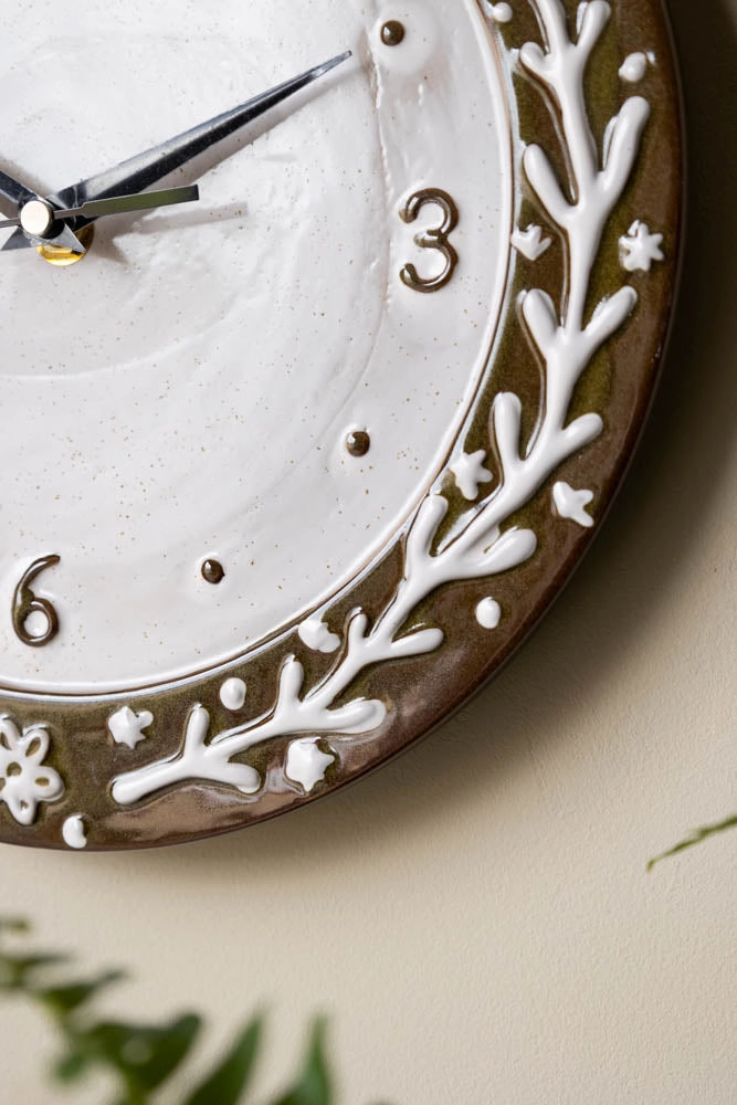 Folk Birds Ceramic Clock