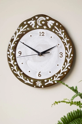 Folk Birds Ceramic Clock 