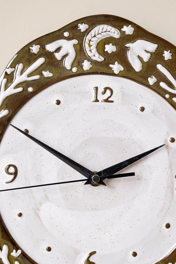 Folk Birds Ceramic Clock