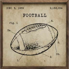 Football Patent Wood Framed Print 