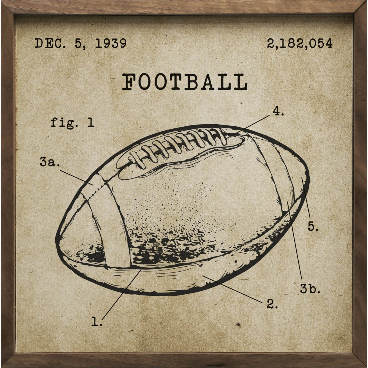 Football Patent Wood Framed Print 