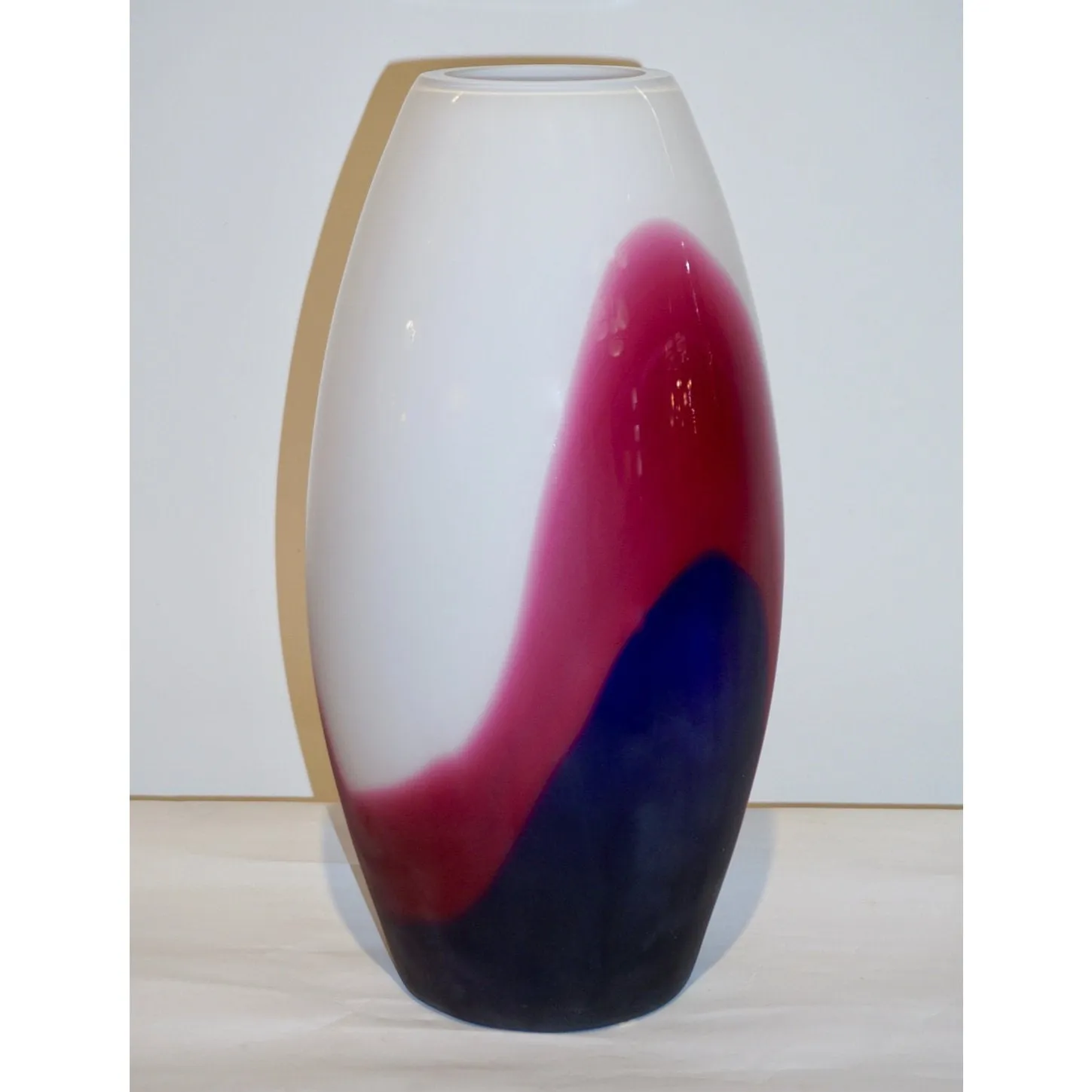 Formia 1980 Italian Vintage Purple Blue White Murano Glass Modern Design Vases