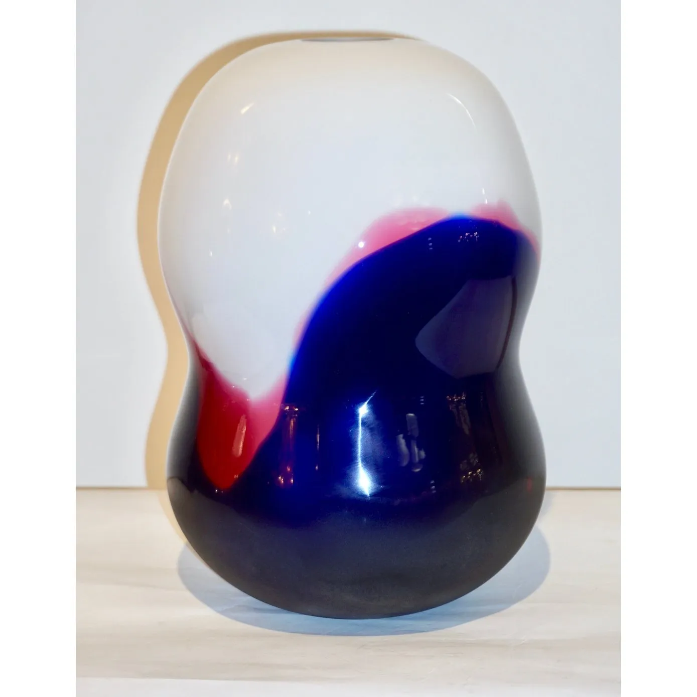 Formia 1980 Italian Vintage Purple Blue White Murano Glass Modern Design Vases