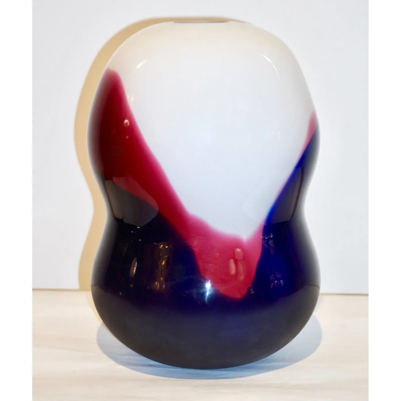 Formia 1980 Italian Vintage Purple Blue White Murano Glass Modern Design Vases