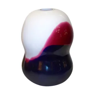 Formia 1980 Italian Vintage Purple Blue White Murano Glass Organic Design Vase 