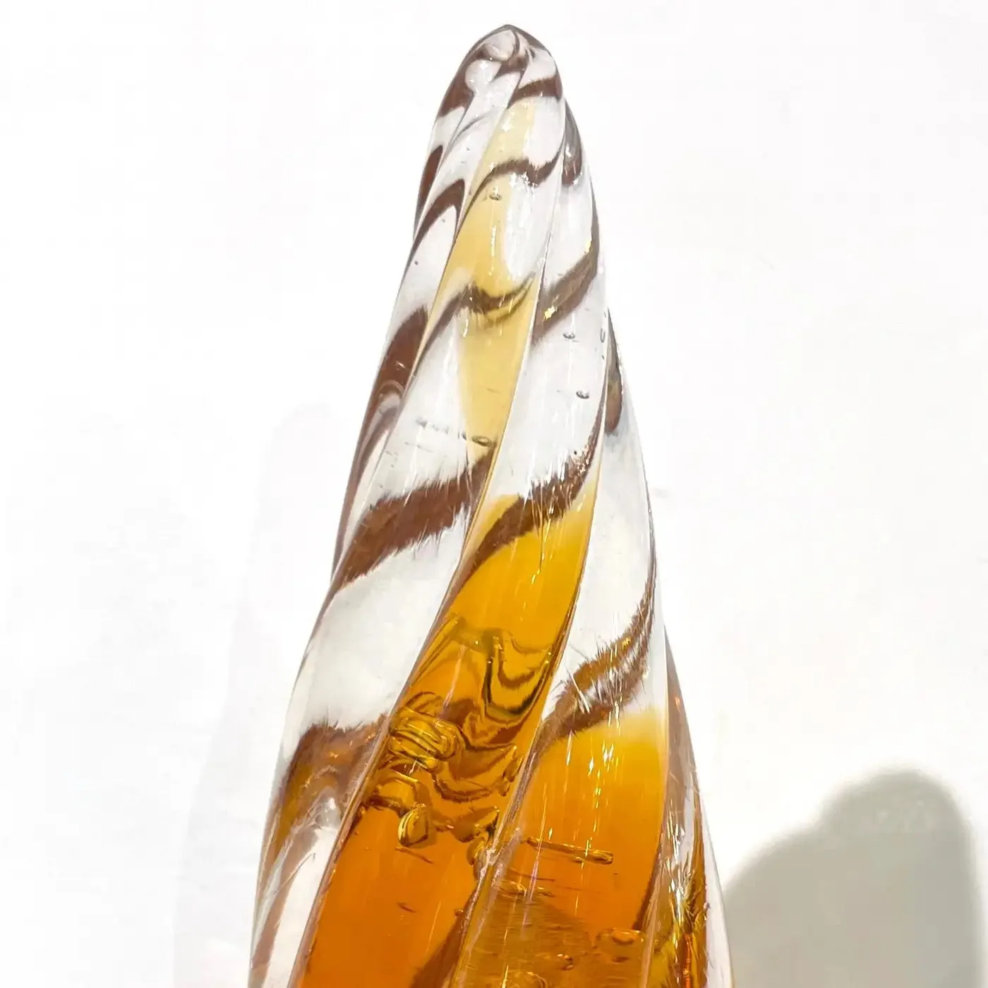Formia Italian Vintage Amber Gold Crystal Murano Glass Christmas Tree Sculpture
