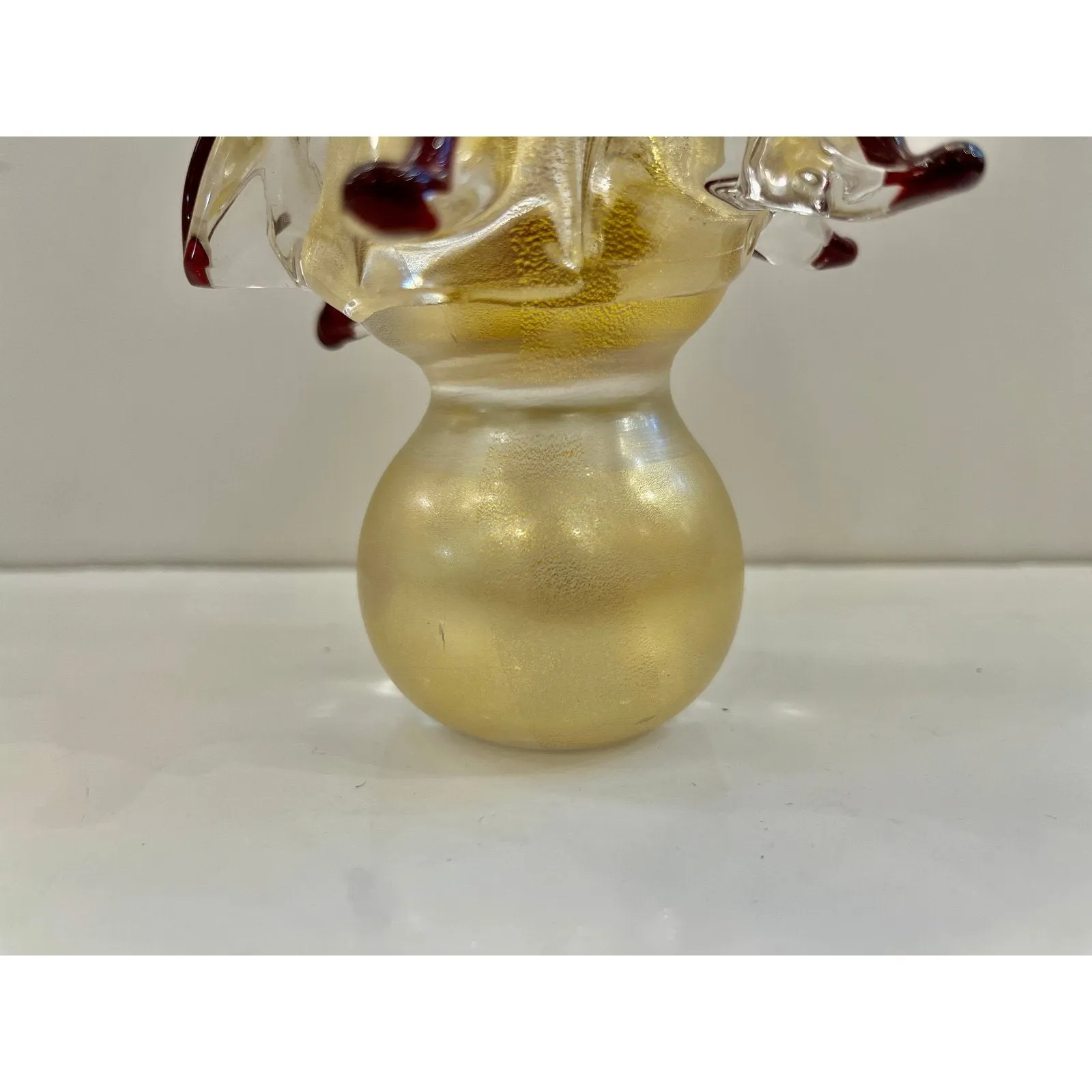 Formia Italian Vintage Wine Red Gold Murano Glass Christmas Tree Sculpture