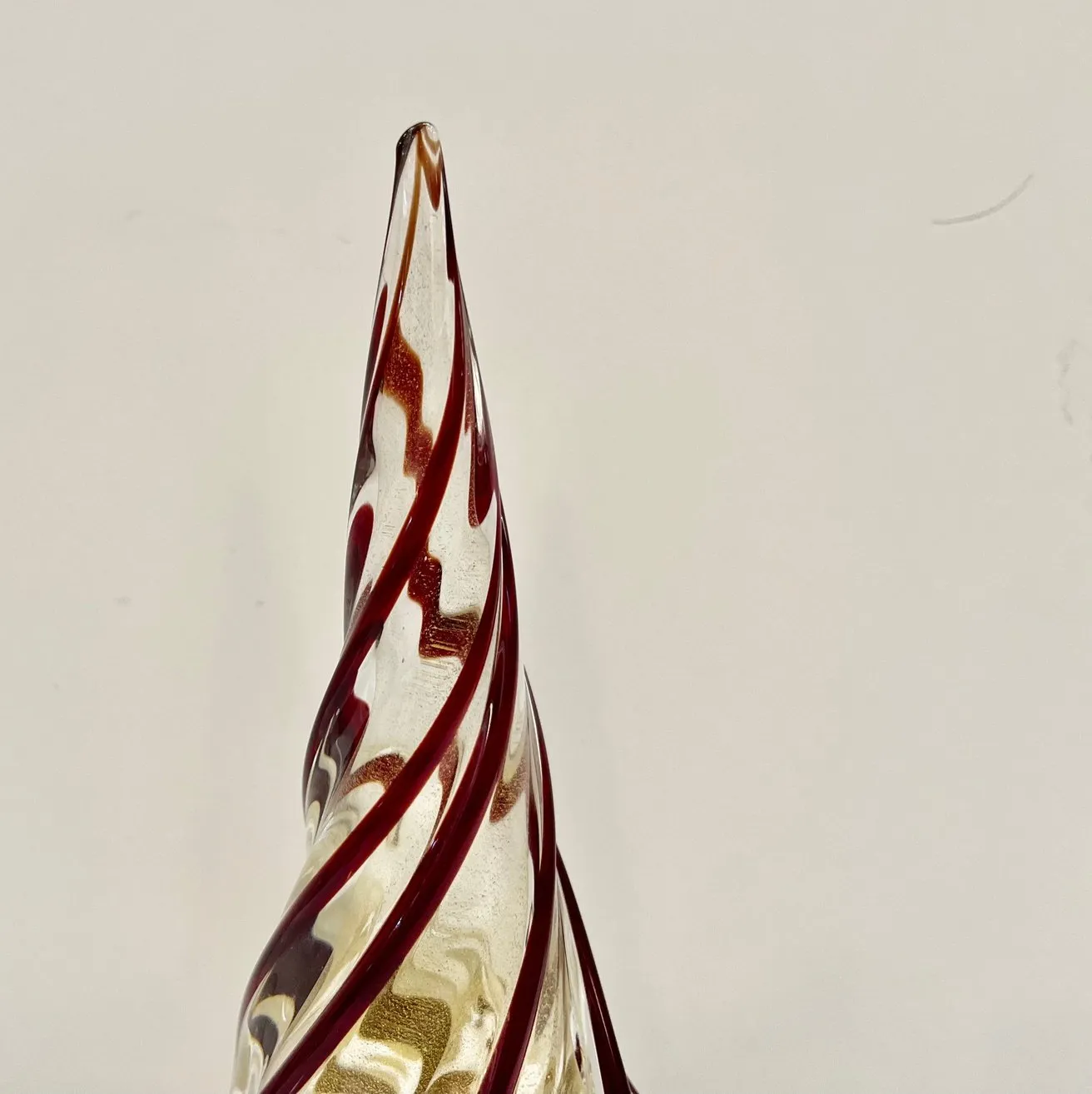 Formia Italian Vintage Wine Red Gold Murano Glass Christmas Tree Sculpture