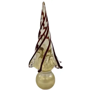 Formia Italian Vintage Wine Red Gold Murano Glass Christmas Tree Sculpture 