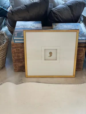 Framed Antique Brass Finding with White Mat 