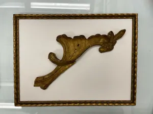 Framed Fragment Mounted on White Linen, 12 x 9 