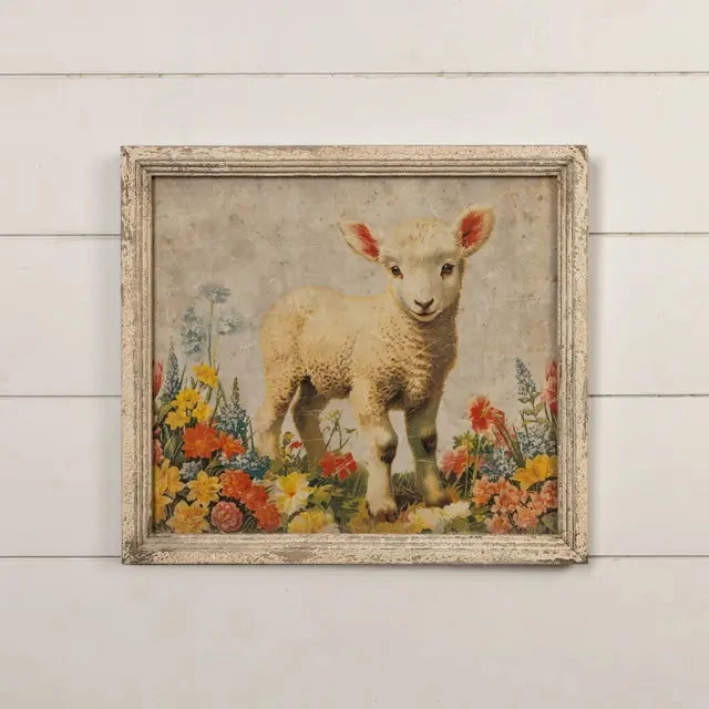 Framed Baby Lamb Print 