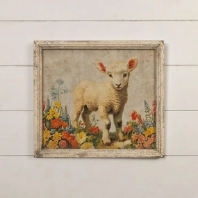 Framed Baby Lamb Print 