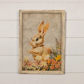 Framed Cream Bunny Print 