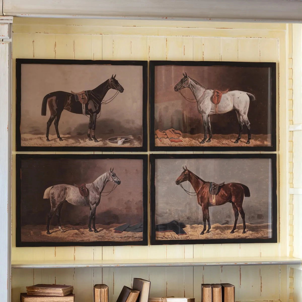 Framed English Equestrian Set of Four Prints 