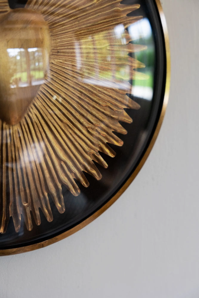 Framed Golden Milagro Heart Decoration