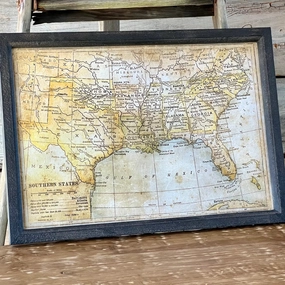 Framed Map Of The South Print 
