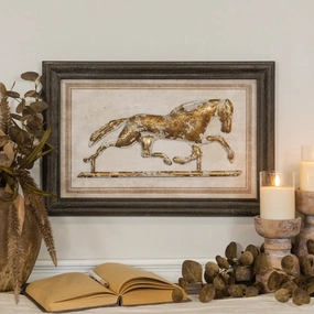 Framed Metal Horse 