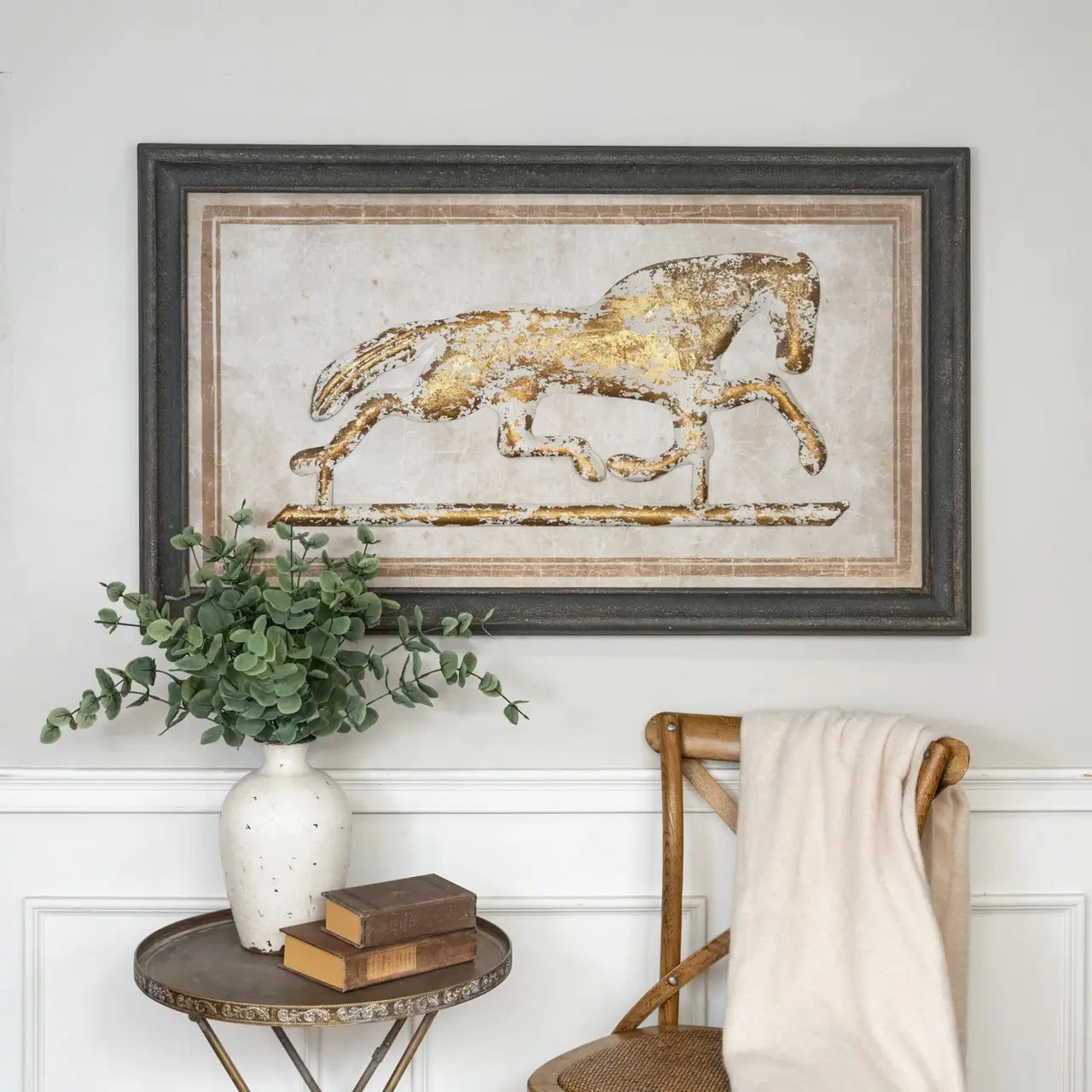 Framed Metal Horse