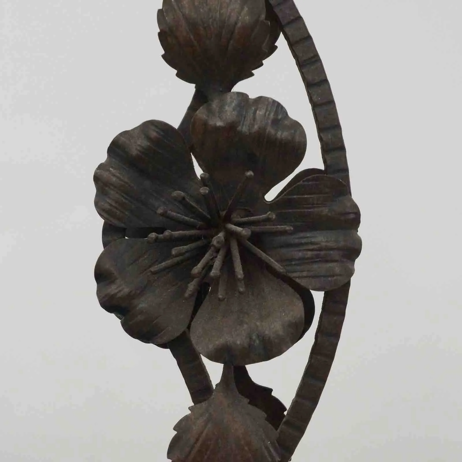 French Art Nouveau Paul Milet Sevres Ceramic Flower Wrought Iron Turquoise Bowl