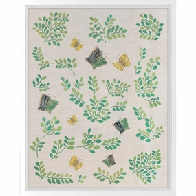 French Tribute Collection, Leaves & Butterflies 1, Wall Art 