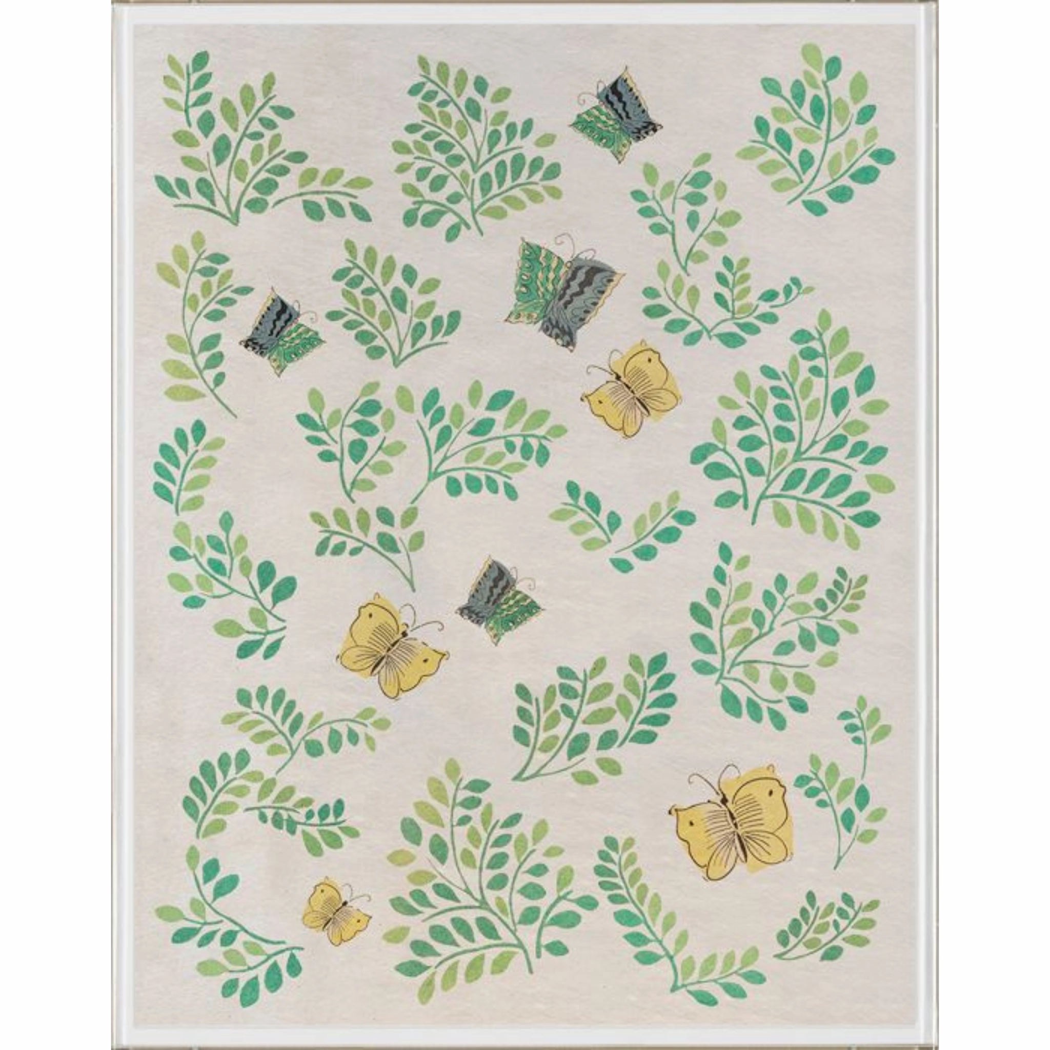 French Tribute Collection, Leaves & Butterflies 2, Wall Art