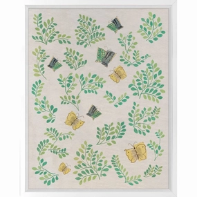 French Tribute Collection, Leaves & Butterflies 2, Wall Art 